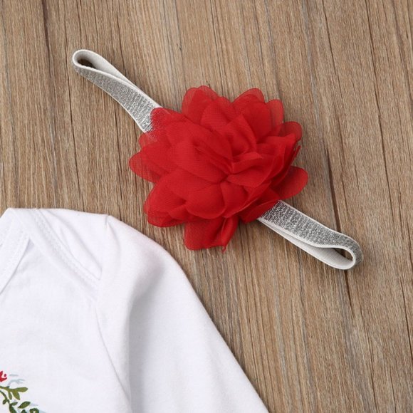 Santa Holidays outfit baby girl set - Picture 4 of 7